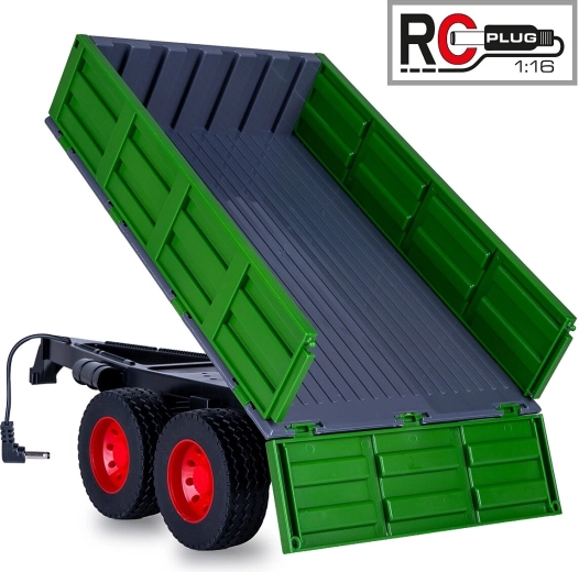 Sklápací príves JAMARA pre RC traktor 1:16 tmavozelený