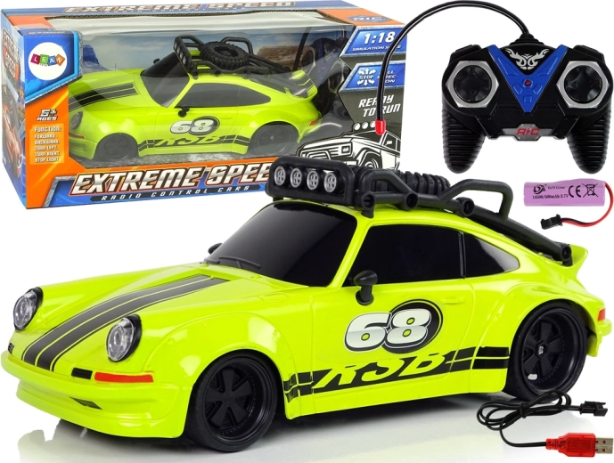 Športové auto 1:18 Zelené náhradné koleso Pilot