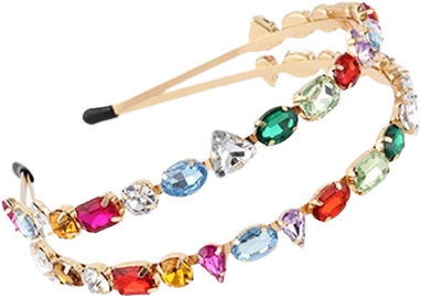 Ružová dvojitá čelenka s drahokamami Sparkys