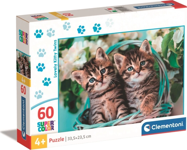 Puzzle CLEMENTONI 60 dielikov – mačiatka v košíku