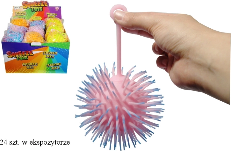 svietiaca gumová loptička ježko s očkom