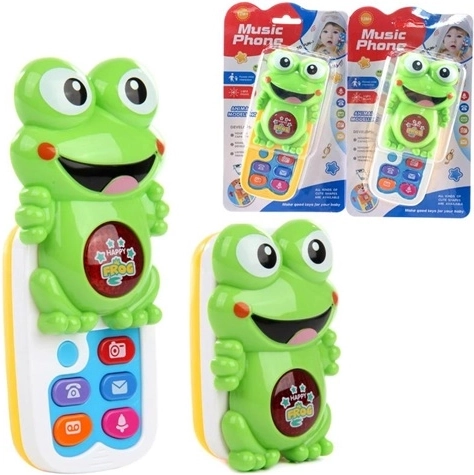 Hudobný telefón žabka - 1 kus