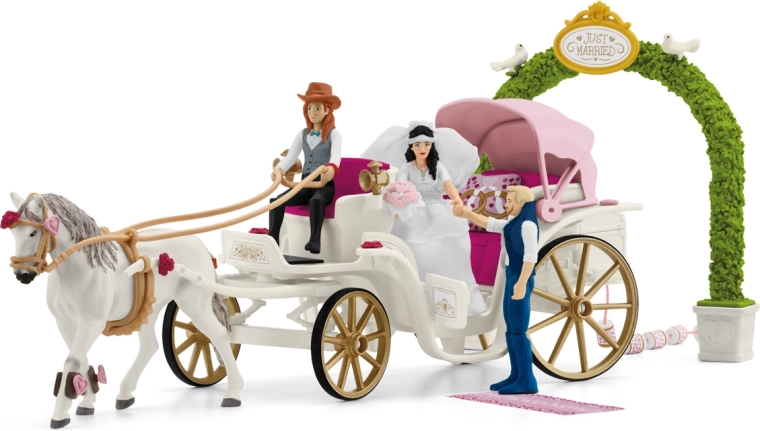 Schleich Horse Club svadobný koč s lipicánom a príslušenstvom