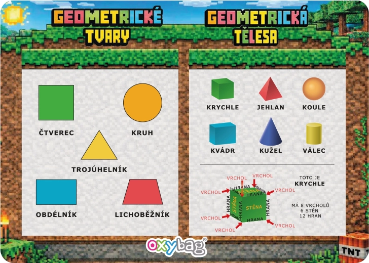 Vzdelávacia karta A4 geometrické tvary Playworld