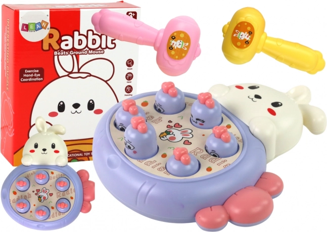 Hra Whac-A-Mole fialová s mrkvou a zajačikom