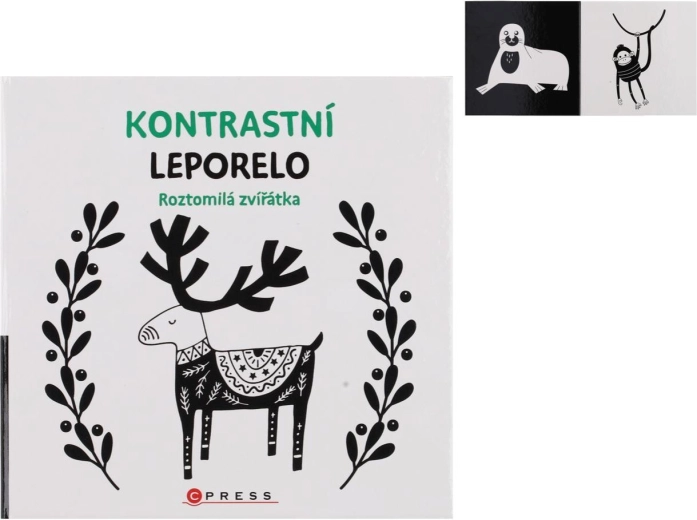 Kontrastné leporelo roztomilé zvieratká 15,5 × 15 cm