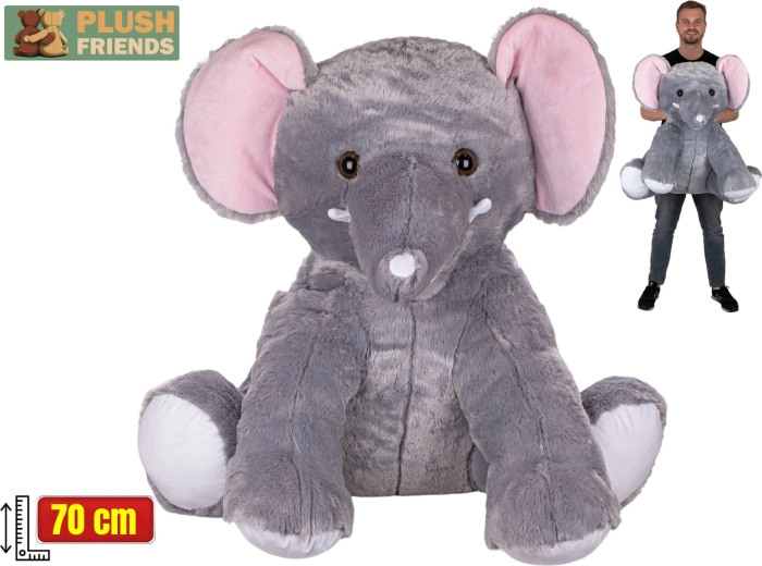 Plush Friends plyšový sediaci slon 70 cm
