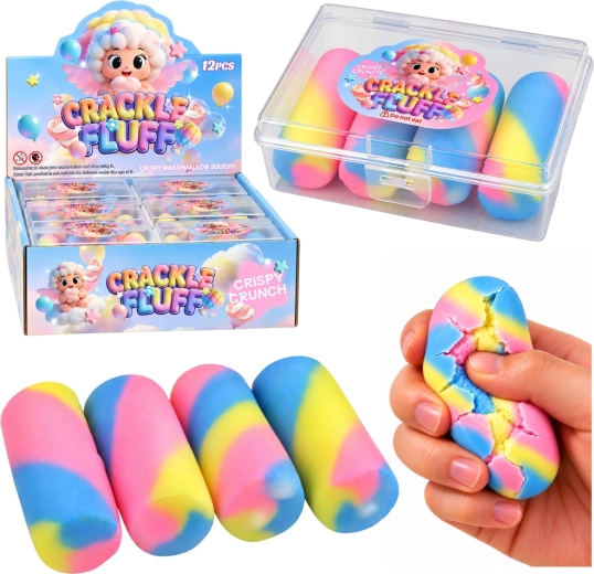 Senzorické stláčacie cukríky s chrumkavým efektom v krabičke - 4 ks