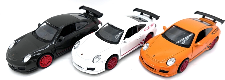 Kovový model auta Porsche 911 GT3 RS so svetlami a zvukmi