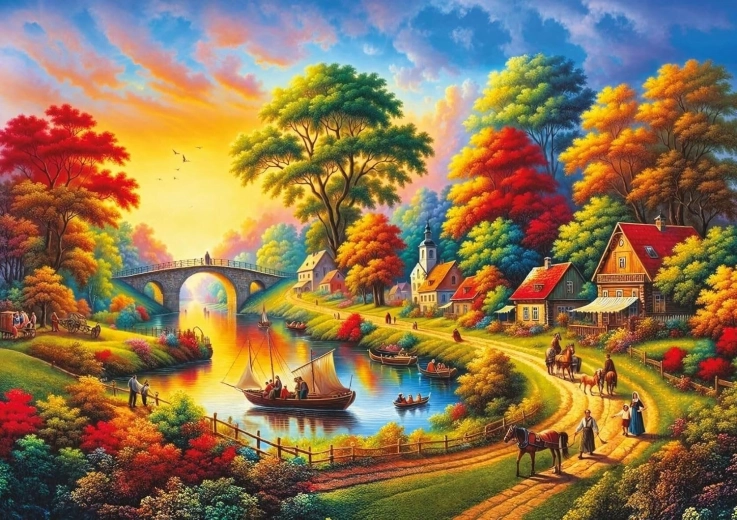 Art Puzzle festival pri rieke – puzzle 1500 dielikov