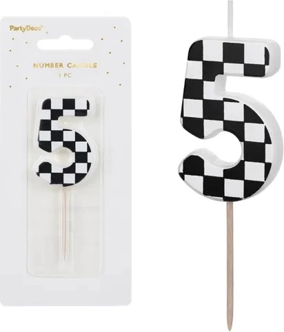 Narodeninová tortová sviečka číslica 5 (mix) 5,5 cm - 1 kus