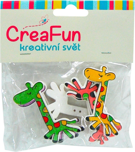 Drevené gombíky žirafa 6 ks 50 × 27 mm