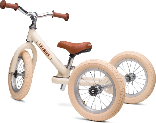 Trybike detské odrážadlo 2 v 1 – trojkolka a odrážadlo krémové matné