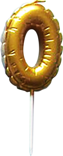 Tortová sviečka číslica 0 zlatá 6 cm