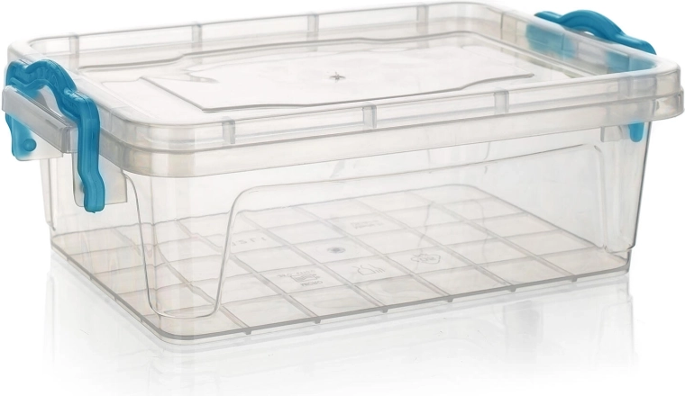 Dóza Gema obdĺžniková 0,5 l s tyrkysovými držadlami