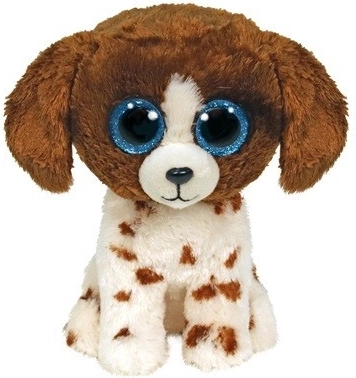 Plyšák Ty Beanie Boos psík Muddles, hnedo-biely, 15 cm