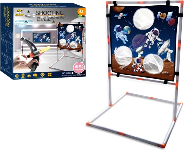 Kužeľová kuša s terčom a mäkkými projektilmi pre deti