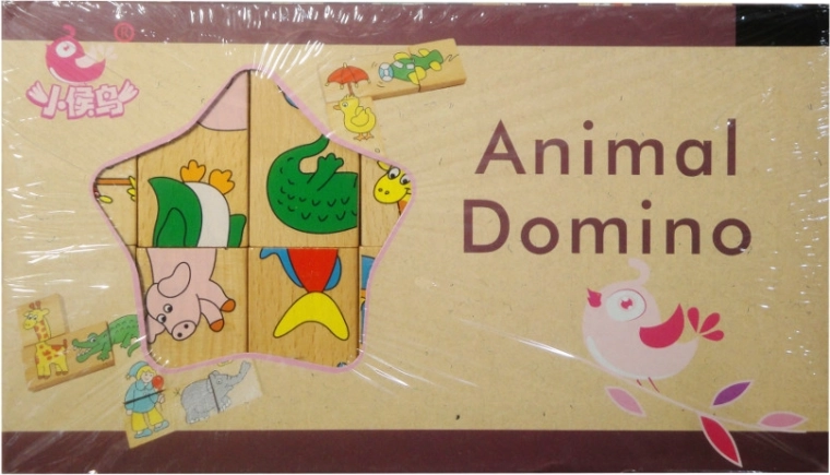 Drevené domino so zvieratkami