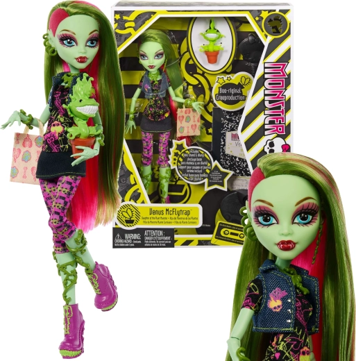 Monster High Venus McFlytrap bábika 26 cm Creeproduction s doplnkami a miláčikom