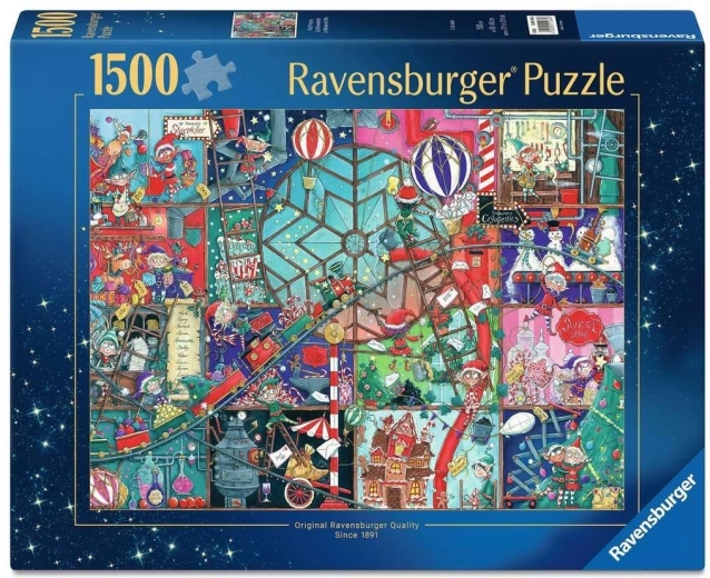 Ravensburger puzzle dielňa vianočných škriatkov 1500 dielikov