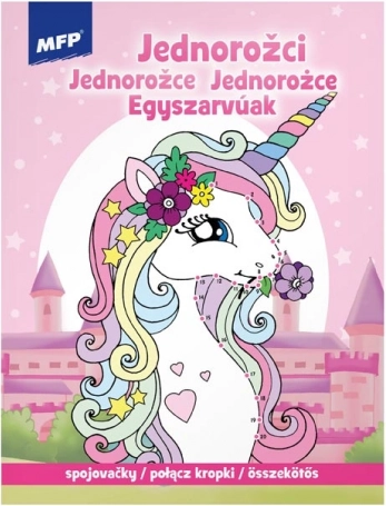 Omaľovánky spojovačky Jednorožci 210 × 276 mm, 32 strán