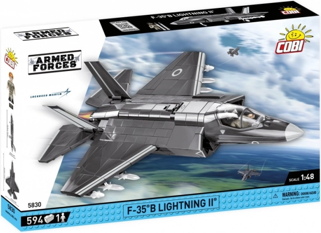 Model bojového lietadla F-35B Lightning II z kociek