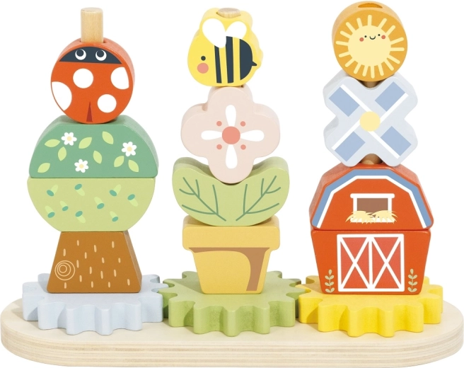 2Kids Toys drevená nasadzovačka s ozubenými kolieskami vidiek