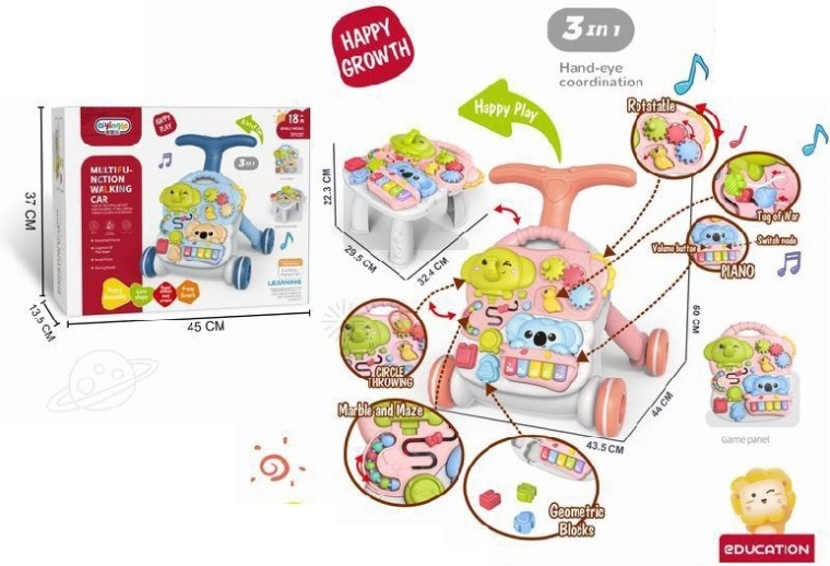 Chodítko tlačidlové a vzdelávací stolík 3 v 1