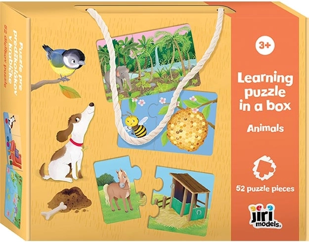 Puzzle v krabičke – zvieratká pre predškolákov