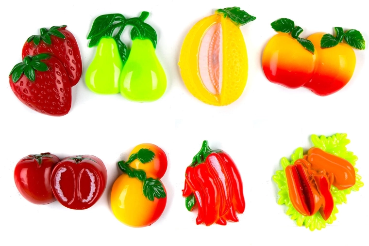 Magnetky APETIT – sada 8 kusov, mix dekorov ovocia a zeleniny