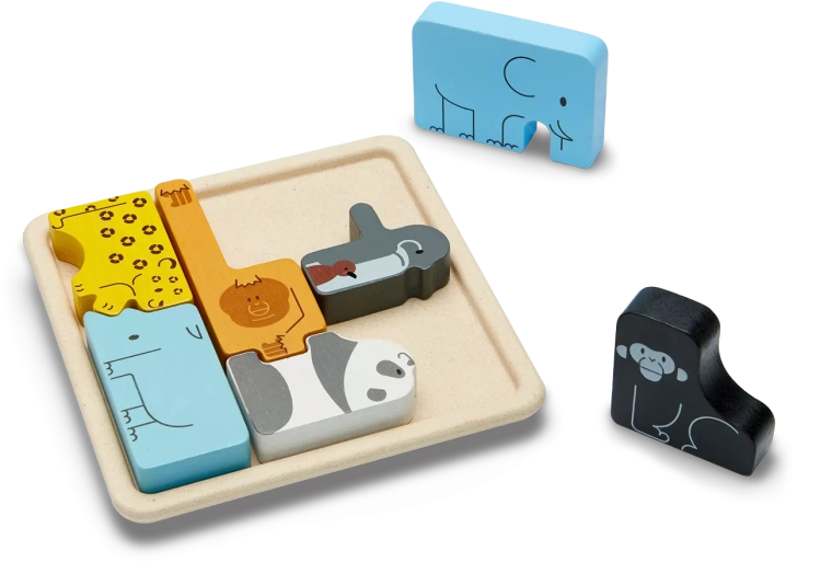 PlanToys drevené vkladacie puzzle zvieratá
