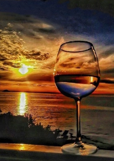 Diamantové maľovanie – Poháre na pobreží 30 × 40 cm