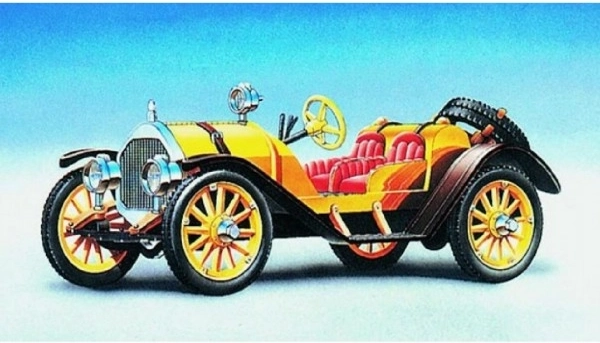 Model auta Mercer Raceabout 1912 v krabičke