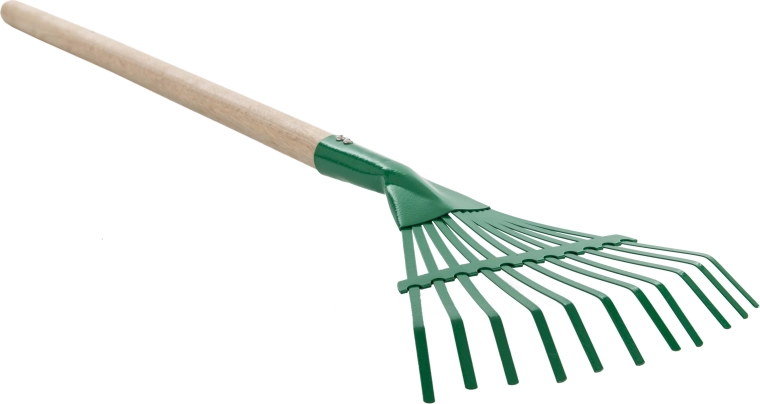 Detské hrable na lístie s drevenou násadou 60 cm