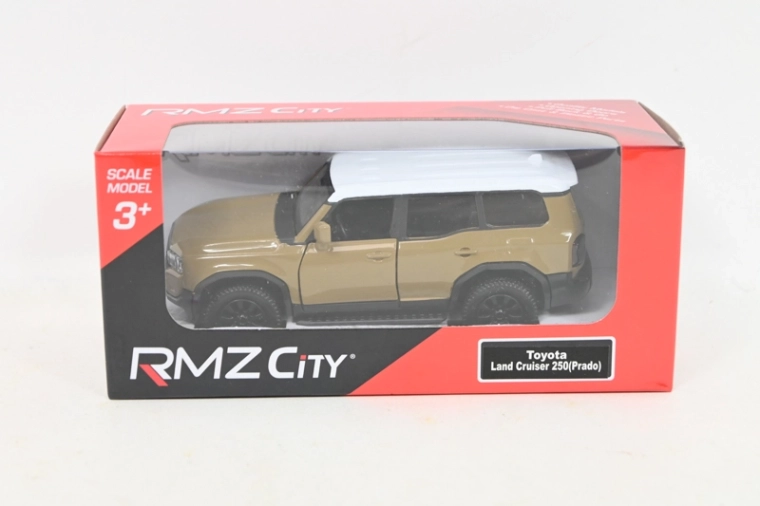 Toyota Land Cruiser kovový model auta hnedo-žltý