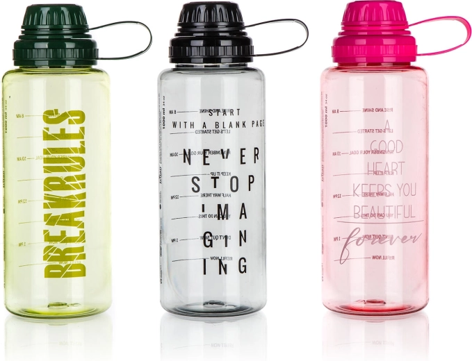 Športová fľaša na vodu 1 l z tritanu WALLY, mix farieb