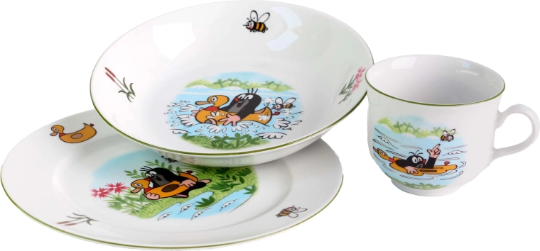 Detská porcelánová jedálenská súprava THUN Krtko 3 ks – mix motívov