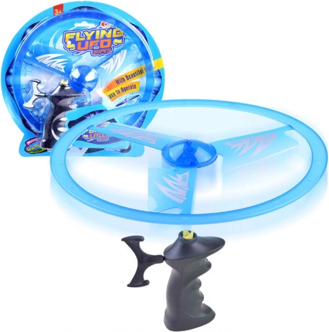 Lietajúci disk s vystreľovačom a svetelným efektom – Modrá