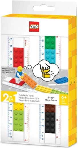 Lego pravítko s minifigúrkou 30 cm – stavebnica pravítka s dvojitou stupnicou