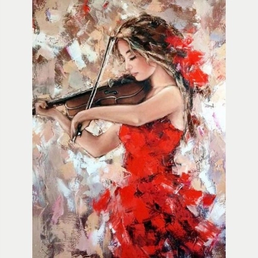 Diamantové maľovanie – hra na husle 30 × 40 cm