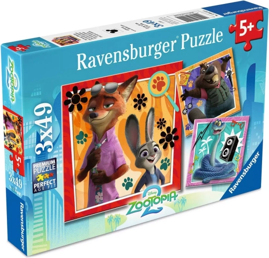 Puzzle RAVENSBURGER Zootropolis: Mesto zvierat 3×49 dielikov
