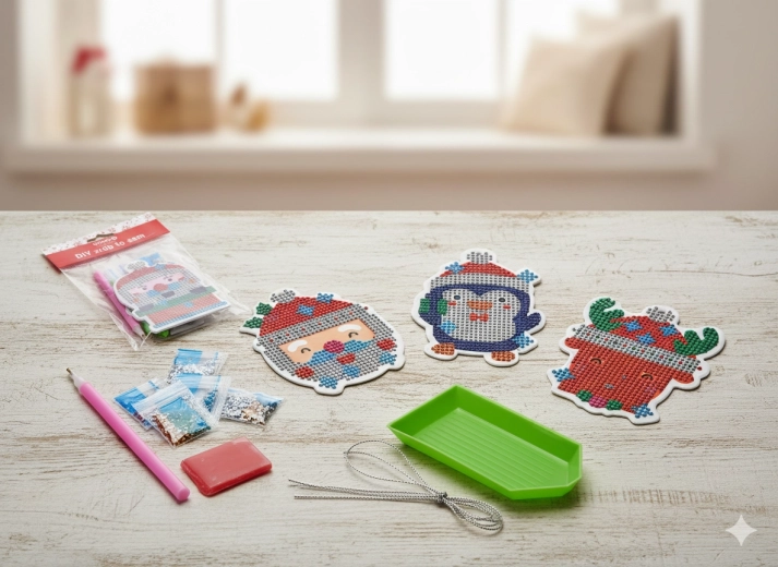 Vianočná sada diamantového maľovania DIY – mix ozdôb