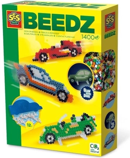 Ses Creative BEEDZ zažehlovacie korálky autá 1400 ks svietiace v tme
