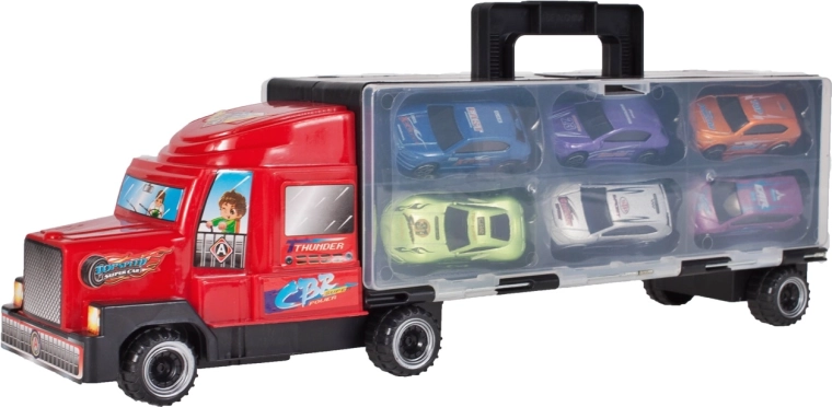 Nákladné auto s kovovými autíčkami