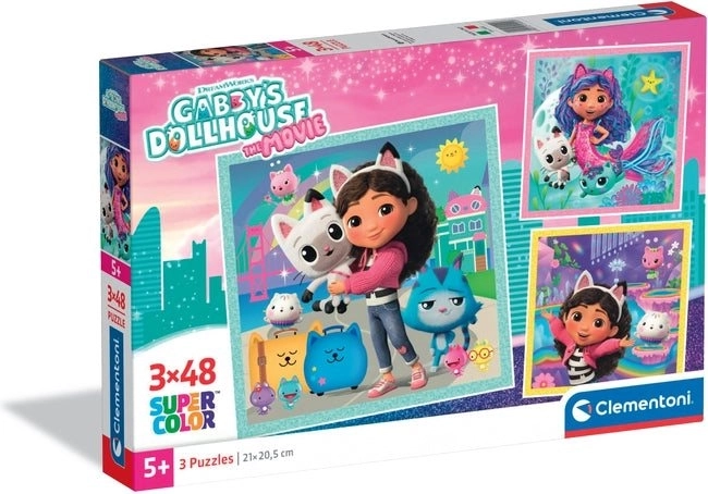 Puzzle Gábikin čarovný domček 3×48 dielikov CLEMENTONI