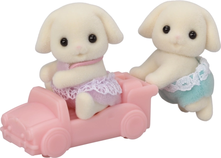 Sylvanian Families králičie dvojčatá Flora s kočíkom