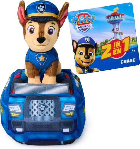 Paw Patrol Chase 2v1 plyšové autíčko so psíkom 20 cm