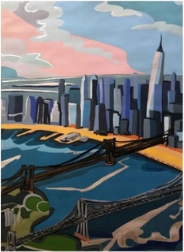 Norimpex Maľovanie podľa čísel Mrakodrapy na pobreží 40 × 50 cm
