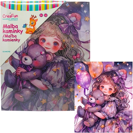 Diamantové maľovanie – narodeninový medvedík 27 × 33 cm