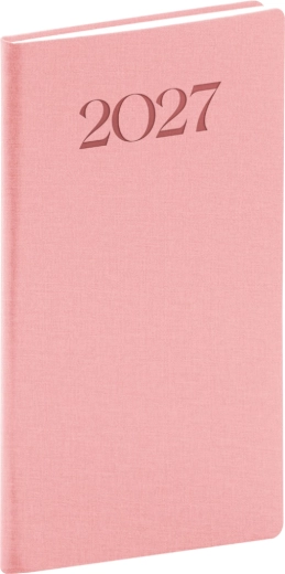 Notique vreckový diár Biella 2027 ružový 9 × 15,5 cm